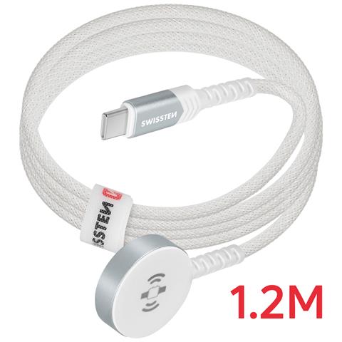 Caricabatterie Magnetico Per Apple Watch Connettore Usb-c Cavo 1,2m, Bianco - Foto 2
