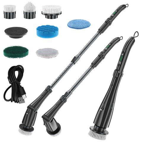 Set Di Spazzole Per Pulizia Elettriche Con Manico Lungo Black - Foto 1