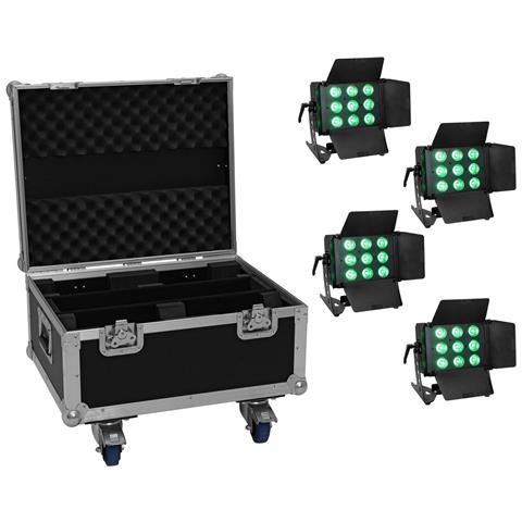 Set 4x Led Cls-9 Qcl Rgb /ww 9x7w + Case (20000985) - Foto 1