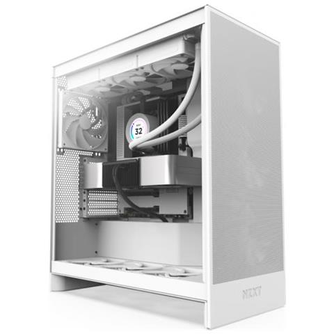 Case H7 Flow Midi Tower ATX / microATX / Mini-ITX 3x Porte USB 3.2 Colore Bianco (Finestrato) - Foto 1