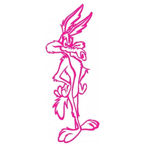 Willy Coyote - Adesivo Prespaziato - Colore Fucsia - 20cm - Foto 1