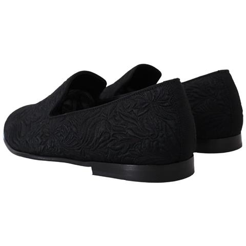Mocassini Con Pantofole Jacquard Floreali Neri - Eu40.5/us7.5 - Foto 5