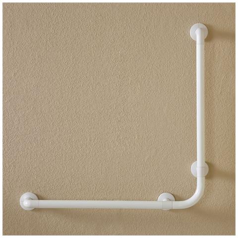 Corrimano Angolare Di Sicurezza 78 X 78 Cm Per Disabili Colore Bianco - Foto 1