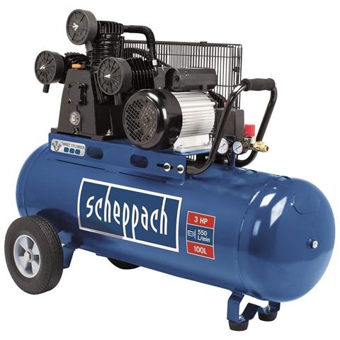 Compressore Aria A Cinghia 100lt 3 Cilindri 3 Cv 10 Bar Hc550tc 230v - Foto 2