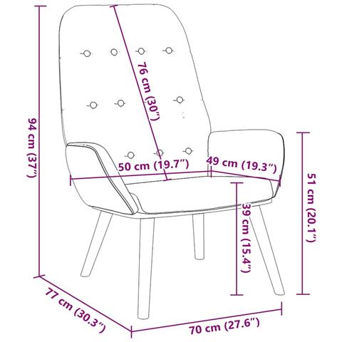 Sedia Relax Rosso Vino in Tessuto - Foto 2