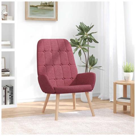 Sedia Relax Rosso Vino in Tessuto - Foto 1