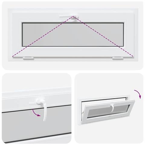 Finestra Seminterrato RISOR 110x40 cm Tilt 2 Vetri Bianco - Foto 2