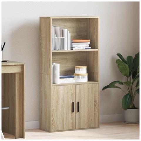 Libreria Rovere Sonoma 60x24x120 Cm In Legno Multistrato - Foto 3