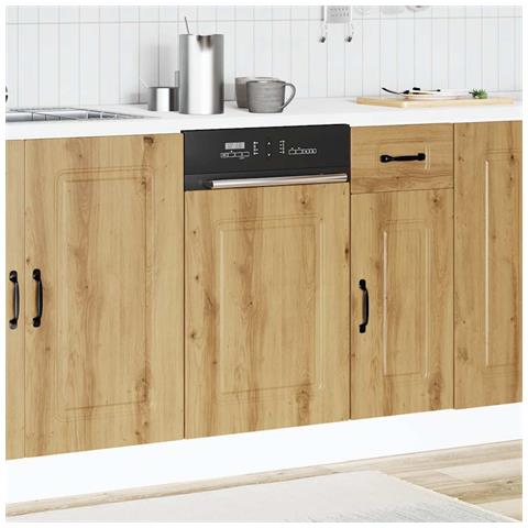 Pannello Lavastoviglie Kalmar Rovere Artigianale 45x1,5x67 Cm - Foto 3