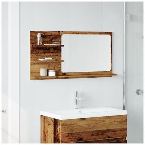 Mobile Da Bagno Legno Antico 90x11x45 Cm In Truciolato - Foto 3