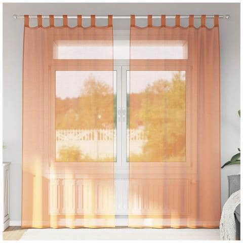Tende In Voile Con Passanti 2 Pz Terracotta 140x245 Cm - Foto 8