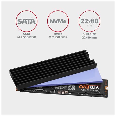 CLR-M2L6 sistema di raffreddamento per computer M. 2 NVMe SSD, Unità allo stato solido Dissipatore di calore /Radiatore Nero 1 pz - Foto 2