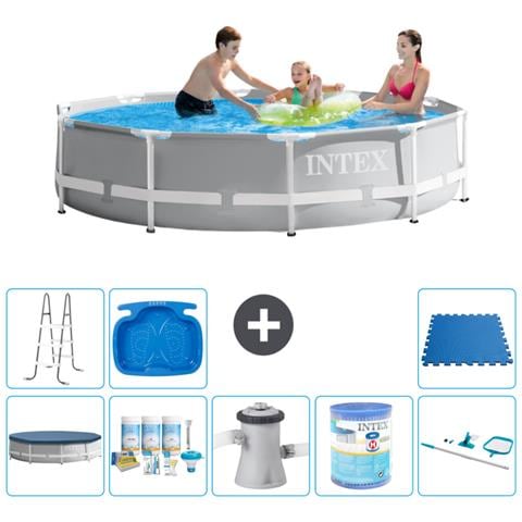 Piscina Fuori Terra - In Giro - 305x76 Cm - Grigio - Include Accessori Coordinati A1858 - Foto 1