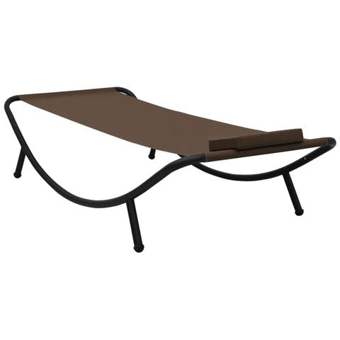 Lettino Da Giardino Marrone 200x90 Cm In Acciaio - Foto 1