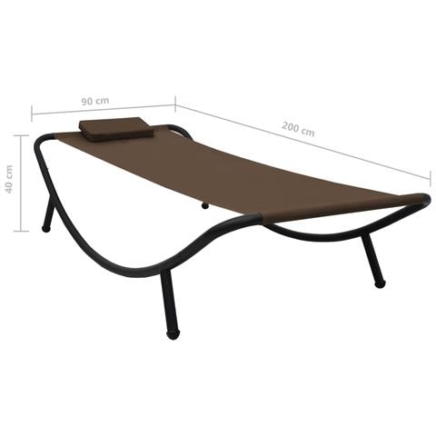 Lettino Da Giardino Marrone 200x90 Cm In Acciaio - Foto 7