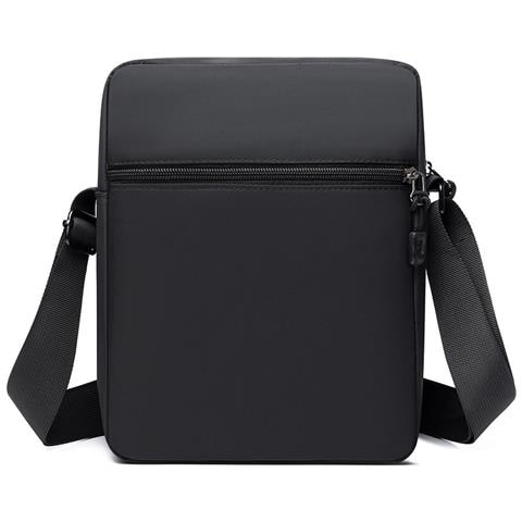 Elegante Borsa A Tracolla Verticale In Tessuto Oxford Per Uomo Grey - Foto 2
