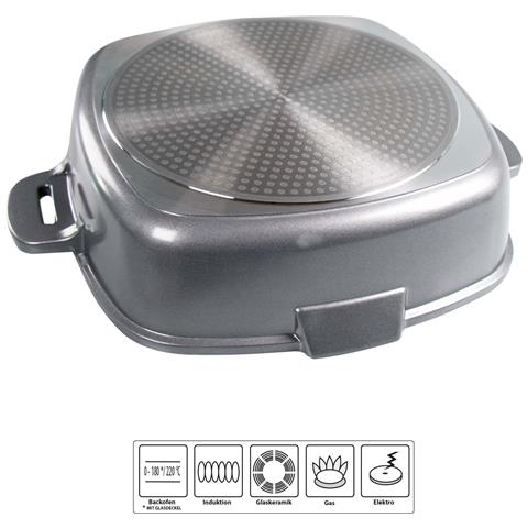 Padella Quadrata Con Coperchio Con Colino, Alluminio, Anthrazit, 28 Cm - Foto 2