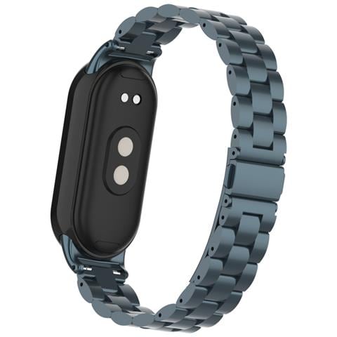 Cinturino In Acciaio Inossidabile Solido Compatibile Con Xiaomi 9, Bracciale A Tre Perle, Colore Grigio Scuro, Design Elegante E Resistente Grey - Foto 6