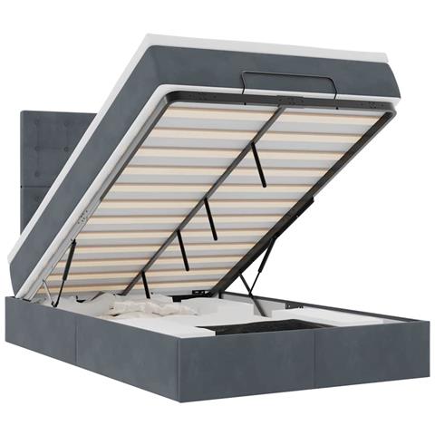 Struttura Letto Pouf con Materassi 120x200 cm Velluto - Foto 1