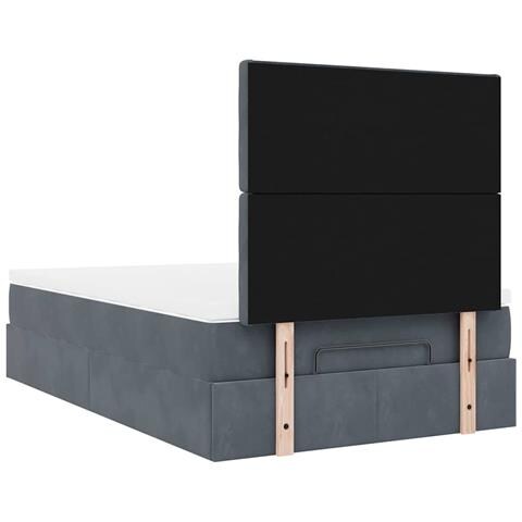 Struttura Letto Pouf con Materassi 120x200 cm Velluto - Foto 9