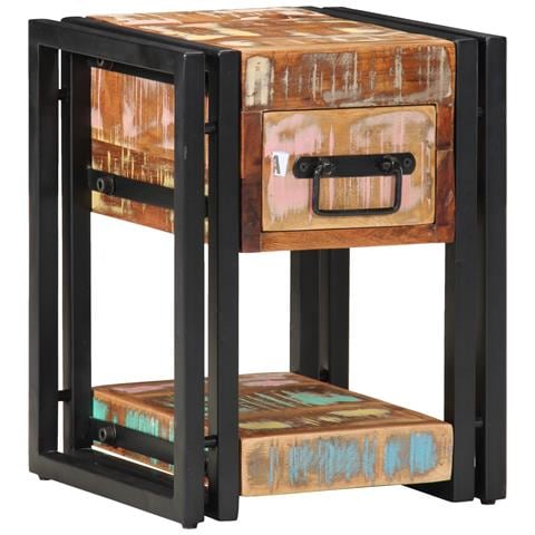 Comodini 2 pz 40x40x40 cm Legno massello di recupero - Foto 1