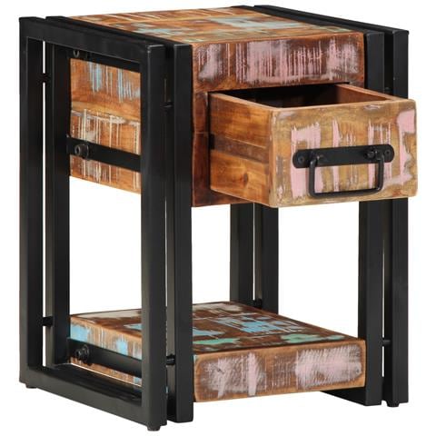 Comodini 2 pz 40x40x40 cm Legno massello di recupero - Foto 2