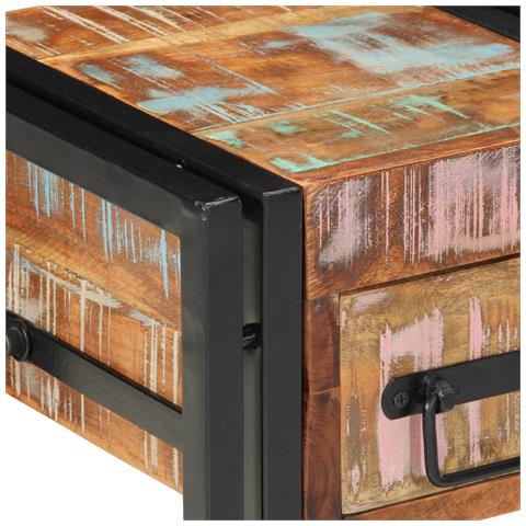 Comodini 2 pz 40x40x40 cm Legno massello di recupero - Foto 9