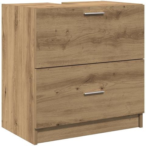Mobile lavabo Rovere artigianale 59x37x59 cm Legno ingegnerizzato - Foto 1