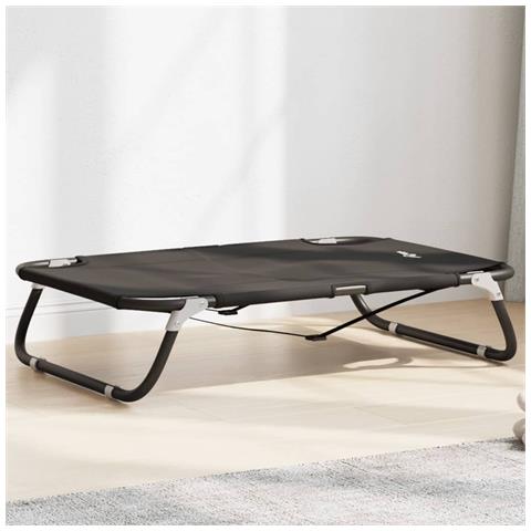 Lettino per Cani Pieghevole Tessuto Oxford Antracite e Acciaio - Foto 2