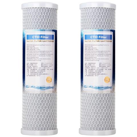 Confezione Da 2 Cartucce Filtro Acqua Universali Da 10 Pollici - Carbone Compresso - Foto 1