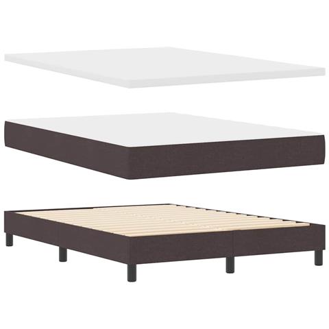 Letto box spring con materasso Marrone Scuro 140 x 200 cm - Foto 1