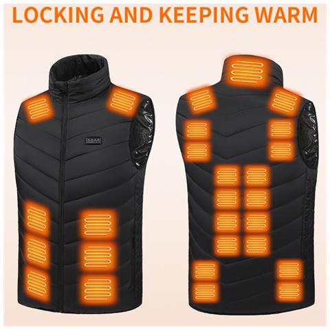Gilet Riscaldato Usb Nero - 3 Livelli Di Temperatura, Riscaldamento Rapido, Autonomia 10 Ore M - Foto 2