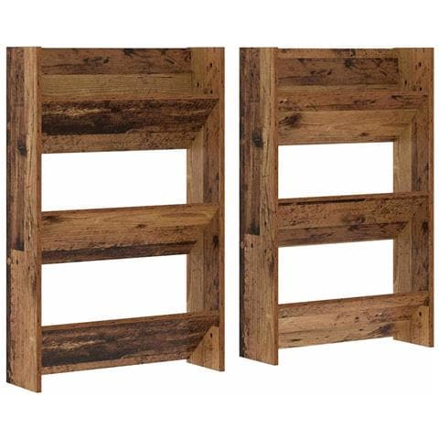 Armadi per scarpe da muro 2 pcs Legno vecchio Legno multistrato - Foto 1