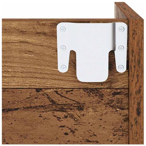 Armadi per scarpe da muro 2 pcs Legno vecchio Legno multistrato - Foto 9