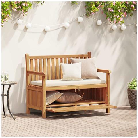 Panca da Giardino con Contenitore Marrone 114 x 60 x 90 cm - Foto 2