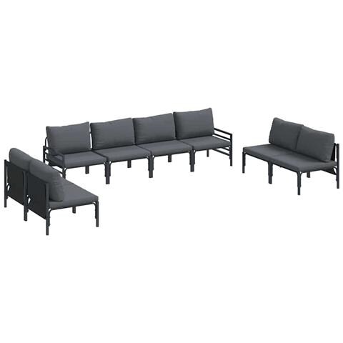 Set Divano da Giardino 8 pcs Antracite Acciaio - Foto 1