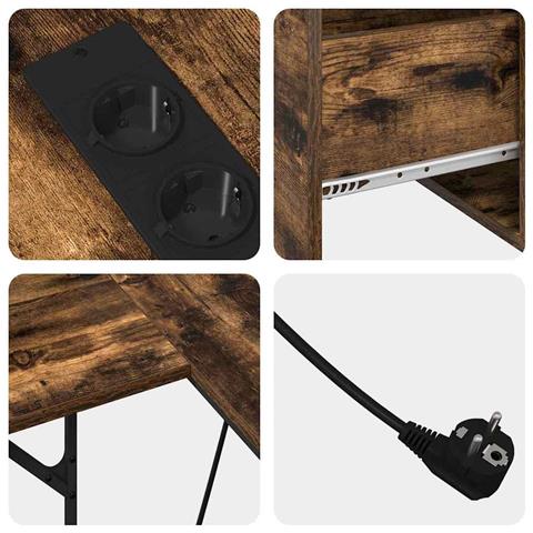 Scrivania Rovere fumo 182 x 101 x 87.5 cm Legno multistrato - Foto 9