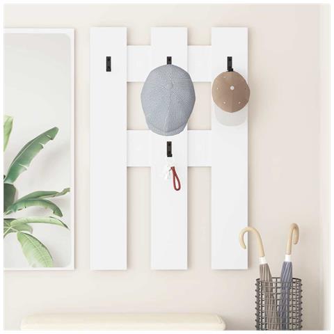 Appendiabiti a muro Bianco 65 x 3 x 100 cm Legno multistrato - Foto 2