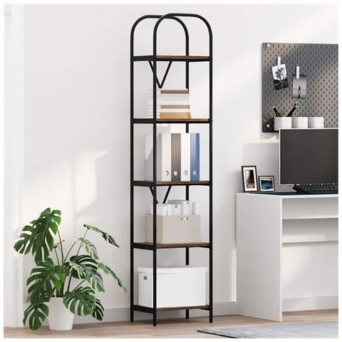 Libreria Rovere fumo 40 x 30 x 183 cm Legno multistrato - Foto 2