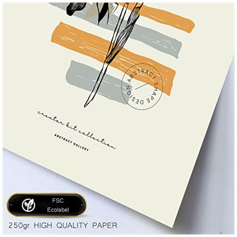 Set Di 6 Stampe Stampe Artistiche Floreali In Inchiostro Nero In Stile Schizzo Per L'interior Design A3 & A4 Telaio In Legno Chiaro - Foto 1