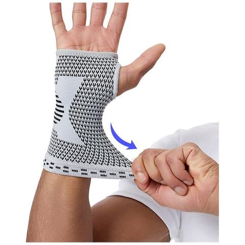 Guanti Di Supporto Polso Sportivi Grigio (paio) - Fasce Compressione Traspiranti L - Foto 7