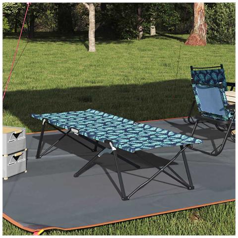 Letto da campeggio pieghevole Motivo a foglia 206 x 76 x 74 cm - Foto 2