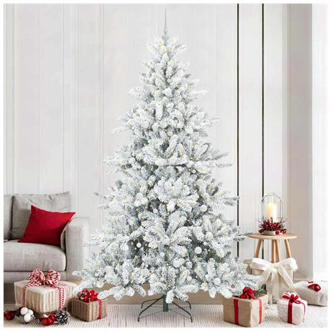 Albero di Natale Artificiale con Rami Pieghevoli Bianco 240 cm - Foto 2