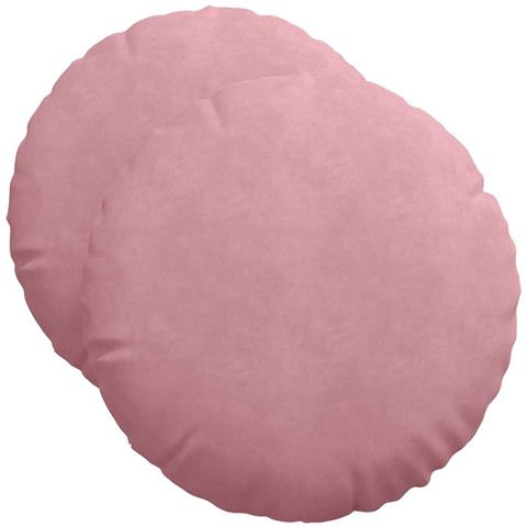 Cuscini per Seduta 2 pcs Rosa Ø 40 x 13 cm Velluto - Foto 1