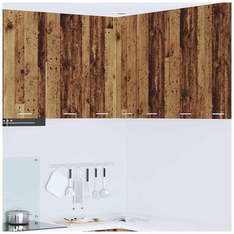 Armadio pensile Riga Legno Antico e Bianco 57 x 57 x 80 cm - Foto 2