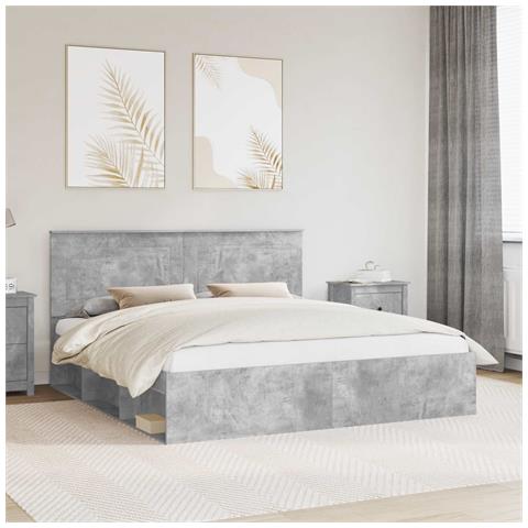 Struttura del letto Calcestruzzo 180 x 200 cm Pino massello - Foto 2