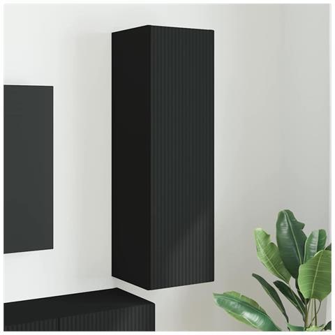 Mobile TV da parete Nero 30 x 31 x 100 cm Legno multistrato - Foto 2