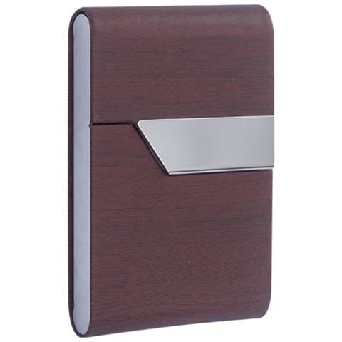 Portasigarette A Ribalta In Pelle Pu Con Grana Del Legno - Contiene 7 Sigarette King Size Coffee - Foto 1