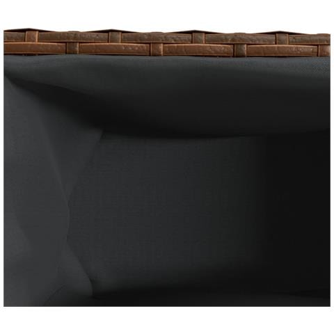 Fioriera con 2 Vasi Marrone 90x20x40 cm in Polyrattan - Foto 9