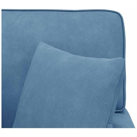 Chaise Longe con Gonna con cuscino 3 pcs Blu Tessuto in Cords - Foto 9